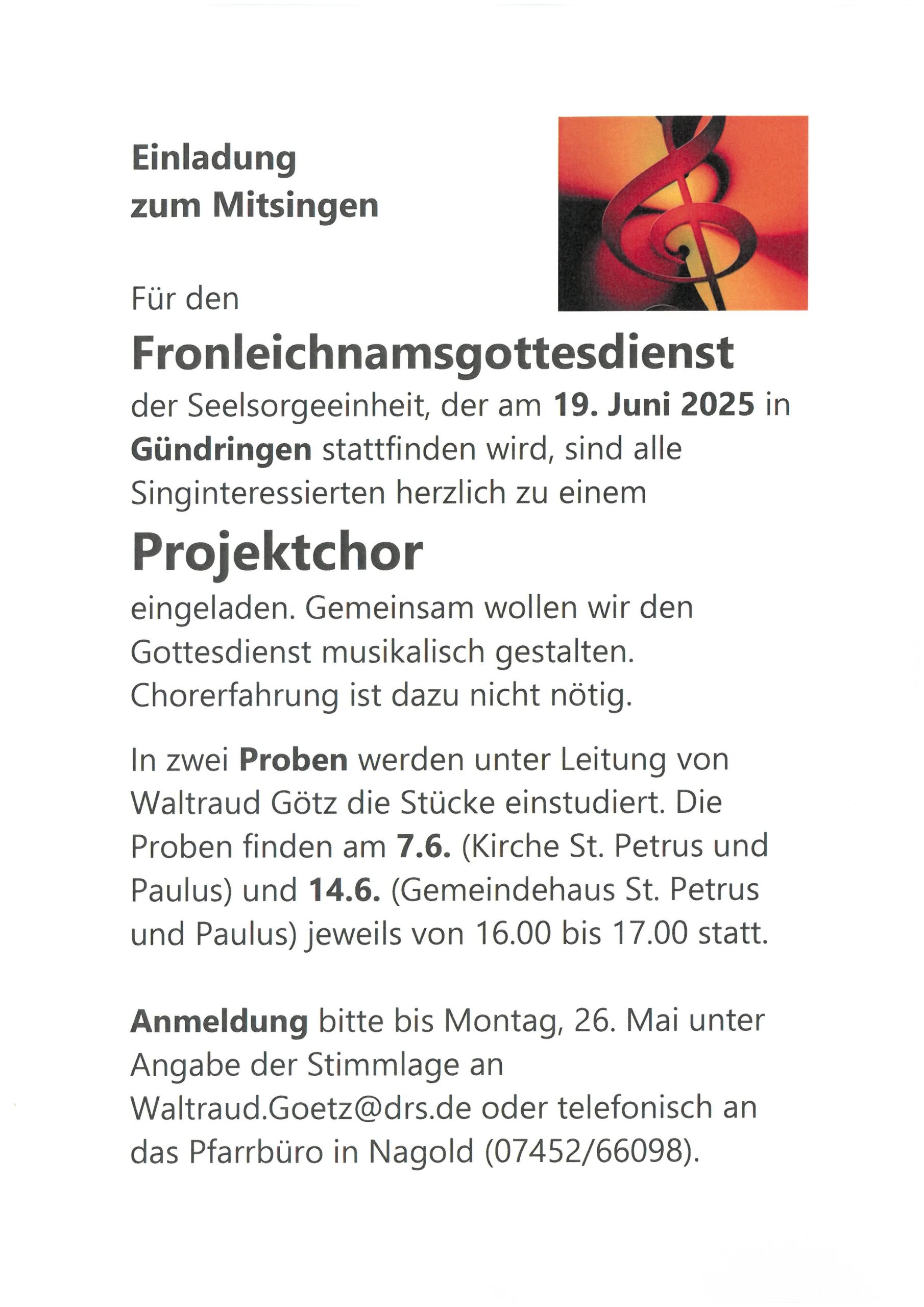 Einladung zum Mitsingen