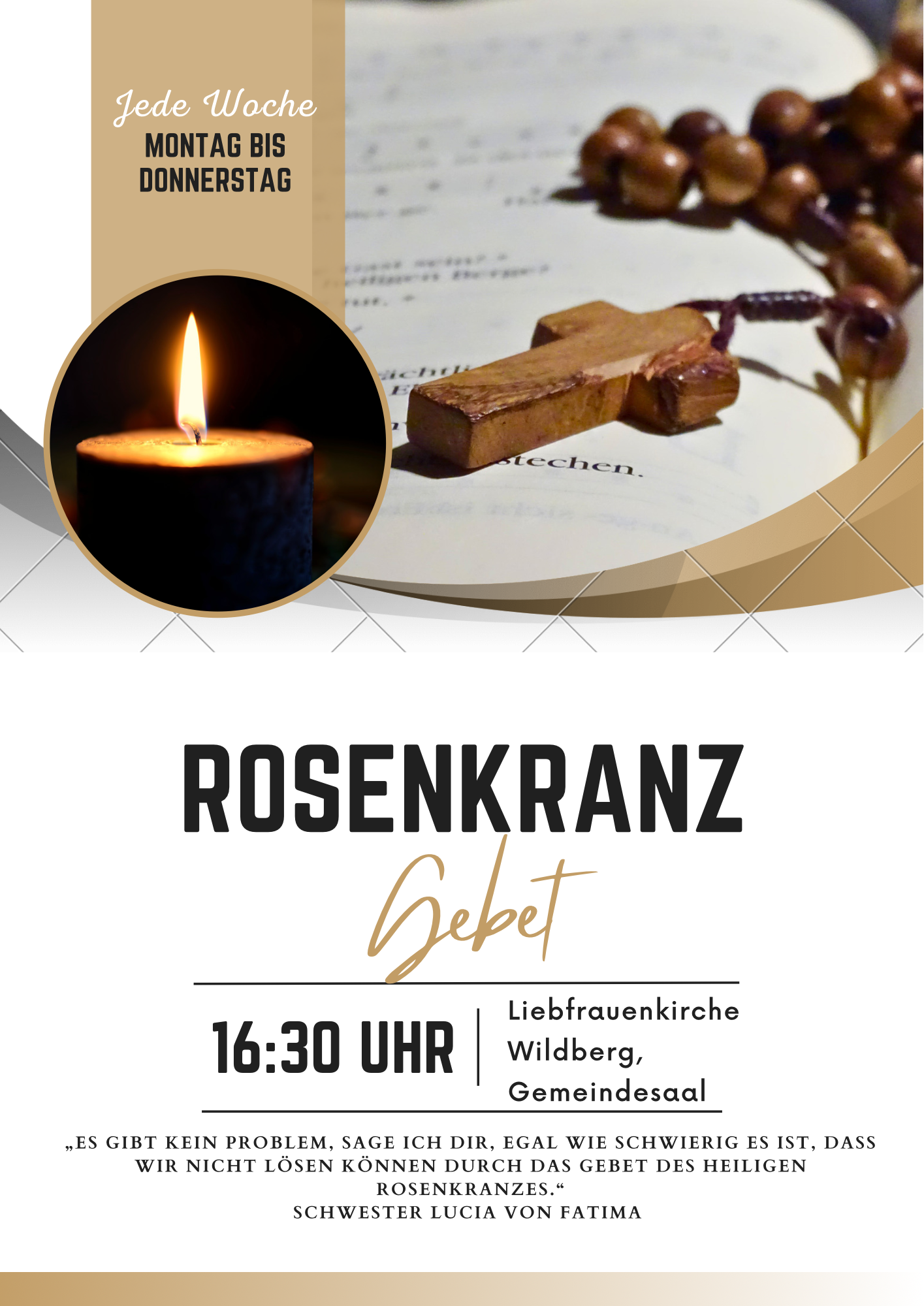 Rosenkranz jede Woche von Montag bis Donnerstag um 16:30 Uhr in Wildberg