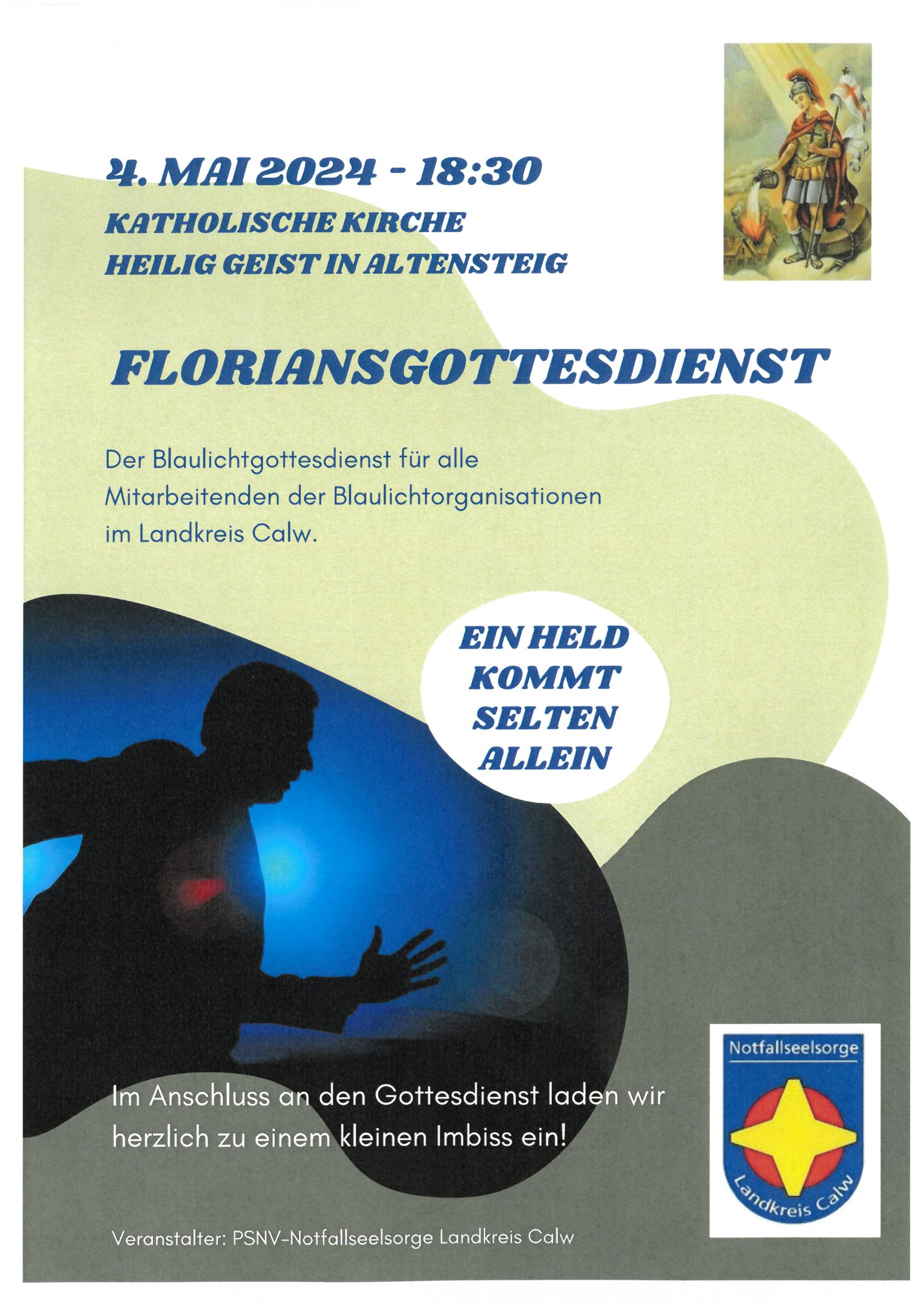Floriansgottesdienst am 04. Mai 2024 um 18:30 Uhr in Altensteig